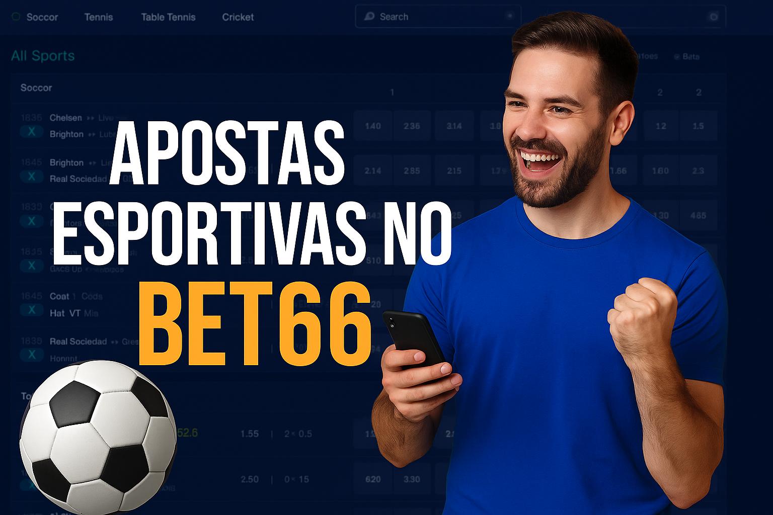 Aposte em apostas esportivas no cassino online BET66